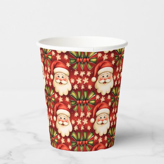  retro kerstman en bogen papieren bekers (Rechts)