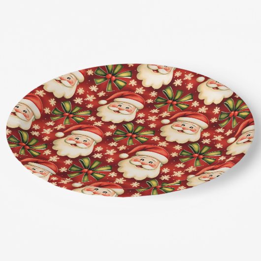 retro kerstman en bogen papieren bordje (Gekanteld)