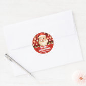retro kerstman en bogen ronde sticker (Envelop)