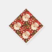 retro kerstman en bogen servet (Hoek)