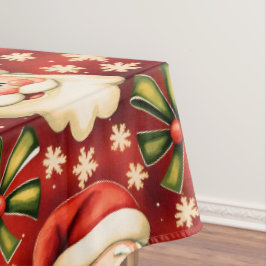  retro kerstman en bogen tafelkleed