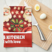  retro kerstman en bogen theedoek (Quarter Fold)