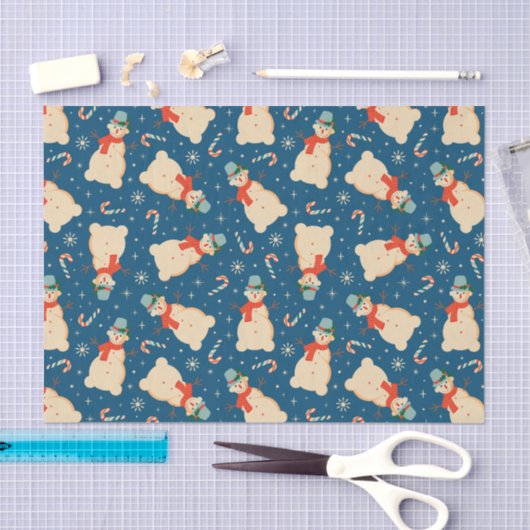 Retro kerstman en snoepriet Tissuepapier (Craft)