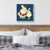 Retro kerstman en zijn rendierboeddy canvas afdruk (Insitu (Slaapkamer))