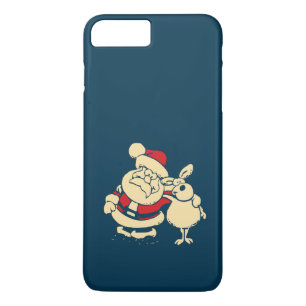 Retro kerstman en zijn rendierboeddy Case-Mate iPhone case