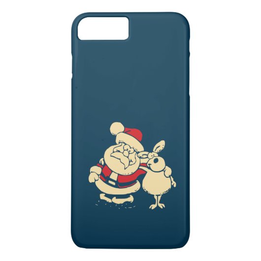 Retro kerstman en zijn rendierboeddy Case-Mate iPhone case (Achterkant)