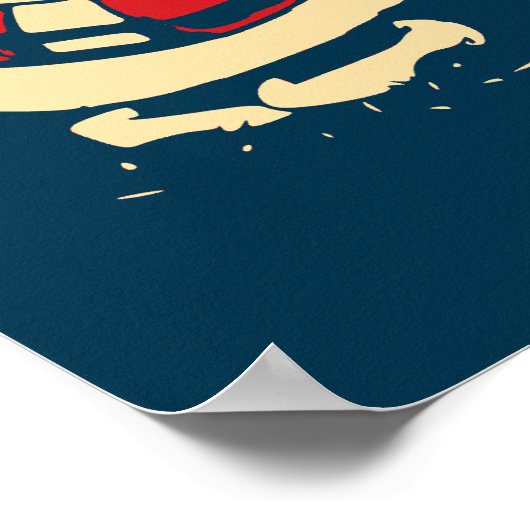 Retro kerstman en zijn rendierboeddy poster (Hoek)