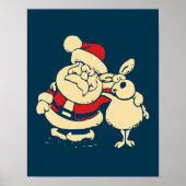 Retro kerstman en zijn rendierboeddy poster (Voorkant)