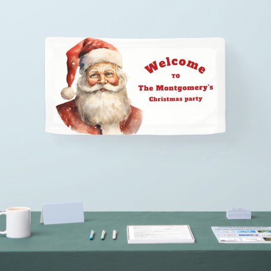 Retro Kerstman Feest Welkom Spandoek (Beurs)