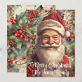 Retro Kerstman Feestdagenkaart (Voorkant / Achterkant)