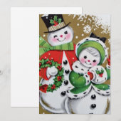 Retro Kerstman Feestdagenkaart (Voorkant / Achterkant)