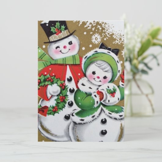  Retro Kerstman Feestdagenkaart (Staand voorkant)