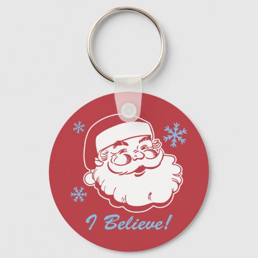 Retro Kerstman Geloof Sleutelhanger (Voorkant)