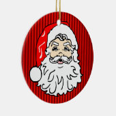 Retro Kerstman Gezicht Rood Keramisch Ornament (Rechts)
