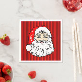 Retro Kerstman Gezicht Rood Servet (Insitu)