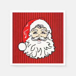 Retro Kerstman Gezicht Rood Servet