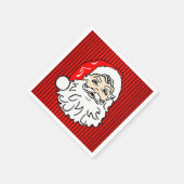 Retro Kerstman Gezicht Rood Servet (Hoek)