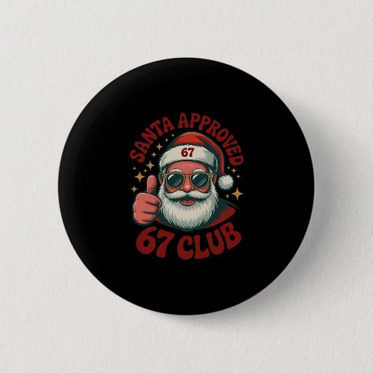 Retro Kerstman Goedgekeurd 67 - Clic Kerstmis 67 M Ronde Button 5,7 Cm (Voorkant)