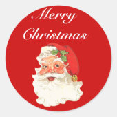  Retro Kerstman Groeten Ronde Sticker (Voorkant)