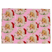 Retro  kerstman groot cadeauzakje (Achterkant)