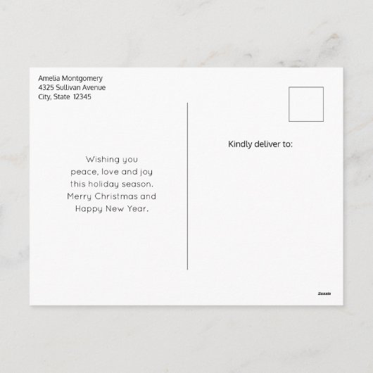 Retro Kerstman in een Rode Hoed Kerstmis Feestdagenkaart (Achterkant)