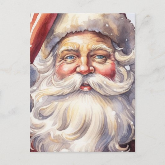 Retro Kerstman in een Rode Hoed Kerstmis Feestdagenkaart (Voorkant)