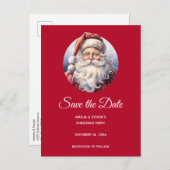 Retro Kerstman in een rood Pet Aankondigingskaart (Voorkant / Achterkant)