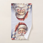 Retro Kerstman in een rood Pet Bad Handdoek (Handdoek)