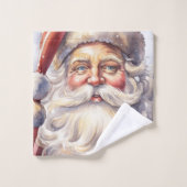 Retro Kerstman in een rood Pet Bad Handdoek (Wasdoekje)