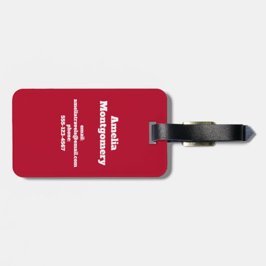 Retro Kerstman in een rood Pet Bagagelabel (Achterkant horizontaal)