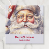 Retro Kerstman in een rood Pet Bedankjes Labels (Voorkant)