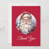 Retro Kerstman in een rood Pet Bedankkaart (Voorkant)