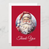 Retro Kerstman in een rood Pet Bedankkaart (Voorkant / Achterkant)