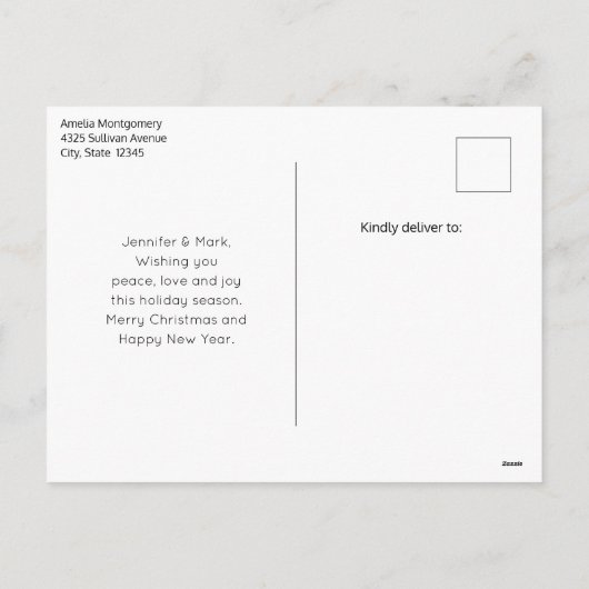 Retro Kerstman in een rood Pet Feestdagenkaart (Achterkant)