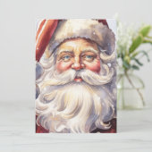 Retro Kerstman in een rood Pet Feestdagenkaart (Staand voorkant)