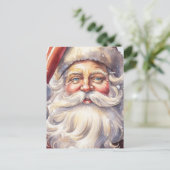 Retro Kerstman in een rood Pet Feestdagenkaart (Staand voorkant)