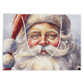 Retro Kerstman in een rood Pet Groot Cadeauzakje (Achterkant)