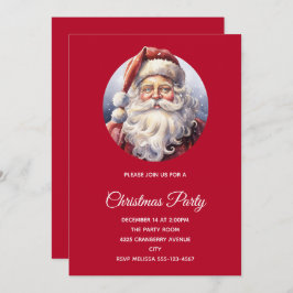 Retro Kerstman in een rood Pet Kaart