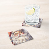 Retro Kerstman in een rood Pet Kartonnen Onderzetters (Insitu)