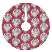 Retro Kerstman in een rood Pet kerstpatroon Kerstboom Rok (Voorkant)