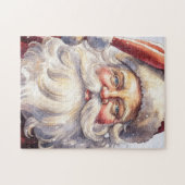 Retro Kerstman in een rood Pet Legpuzzel (Horizontaal)