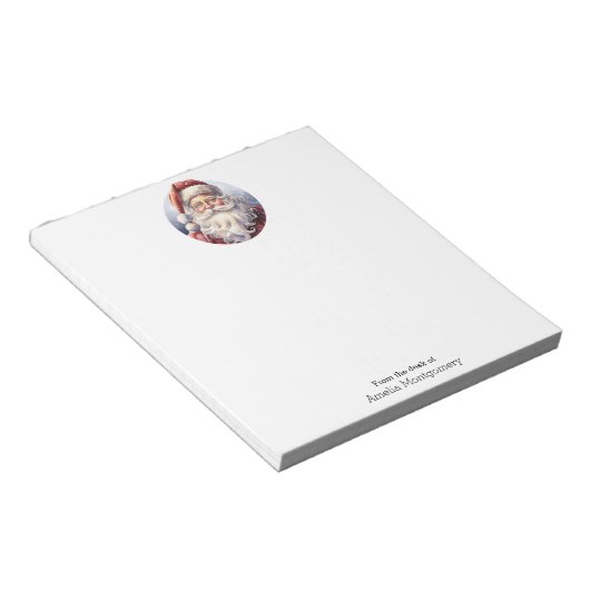 Retro Kerstman in een rood Pet Notitieblok (Schuin)