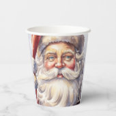 Retro Kerstman in een rood Pet Papieren Bekers (Achterkant)