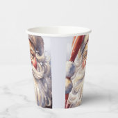 Retro Kerstman in een rood Pet Papieren Bekers (Links)