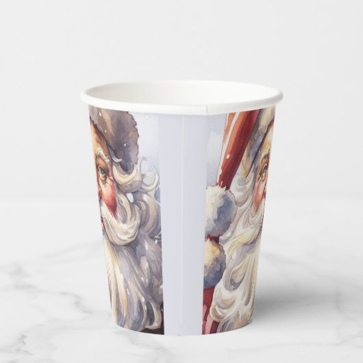 Retro Kerstman in een rood Pet Papieren Bekers (Rechts)