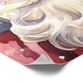 Retro Kerstman in een rood Pet Poster (Hoek)