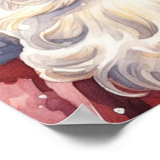 Retro Kerstman in een rood Pet Poster (Hoek)