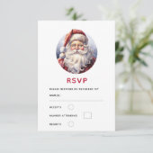 Retro Kerstman in een rood Pet RSVP Kaartje (Staand voorkant)