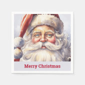 Retro Kerstman in een rood Pet Servet (Voorkant)