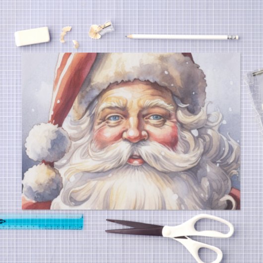 Retro Kerstman in een rood Pet Tissuepapier (Craft)